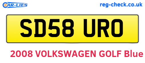 SD58URO are the vehicle registration plates.