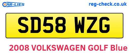SD58WZG are the vehicle registration plates.