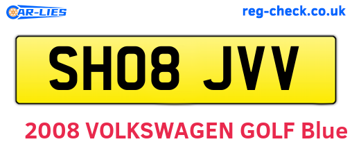 SH08JVV are the vehicle registration plates.