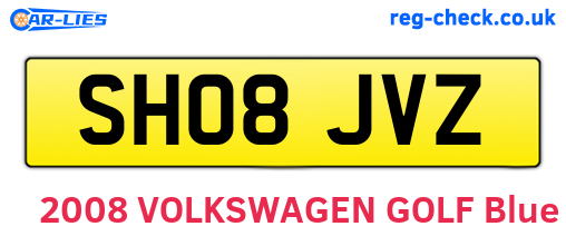 SH08JVZ are the vehicle registration plates.