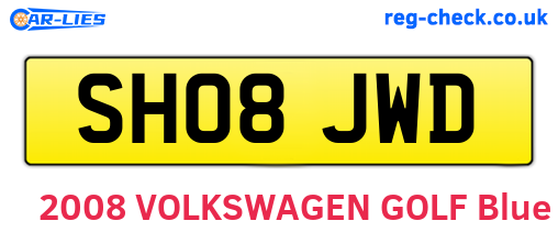 SH08JWD are the vehicle registration plates.