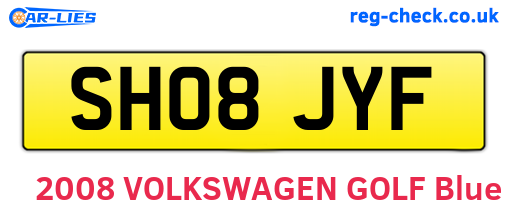 SH08JYF are the vehicle registration plates.
