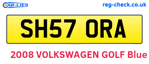 SH57ORA are the vehicle registration plates.