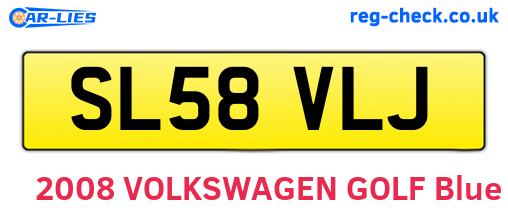 SL58VLJ are the vehicle registration plates.