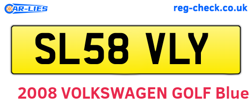 SL58VLY are the vehicle registration plates.