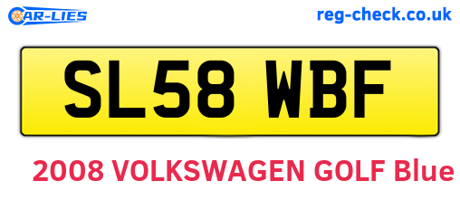 SL58WBF are the vehicle registration plates.