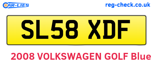 SL58XDF are the vehicle registration plates.