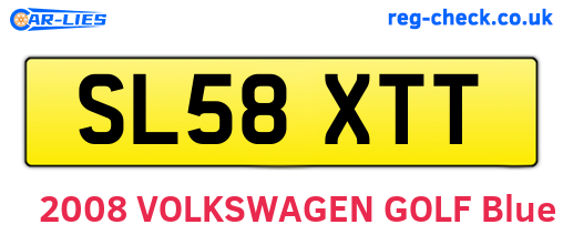 SL58XTT are the vehicle registration plates.