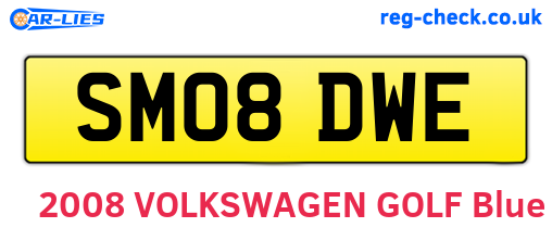 SM08DWE are the vehicle registration plates.