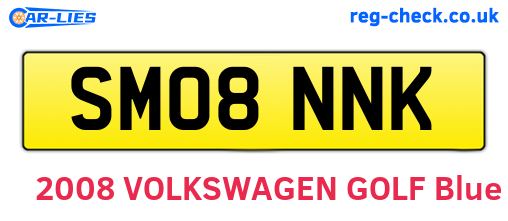 SM08NNK are the vehicle registration plates.