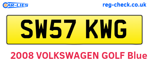 SW57KWG are the vehicle registration plates.