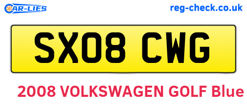 SX08CWG are the vehicle registration plates.