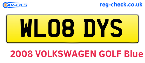 WL08DYS are the vehicle registration plates.