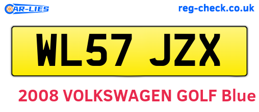 WL57JZX are the vehicle registration plates.