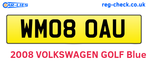WM08OAU are the vehicle registration plates.