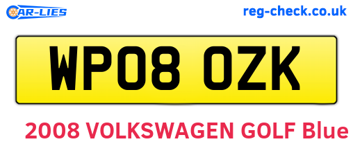 WP08OZK are the vehicle registration plates.