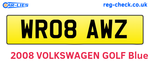WR08AWZ are the vehicle registration plates.