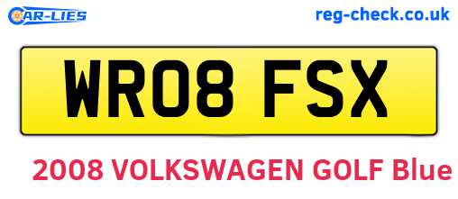 WR08FSX are the vehicle registration plates.