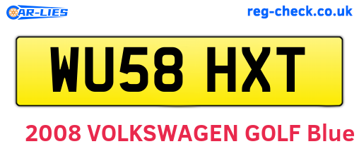 WU58HXT are the vehicle registration plates.