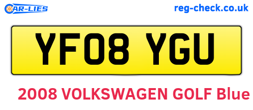 YF08YGU are the vehicle registration plates.