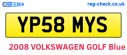 YP58MYS are the vehicle registration plates.