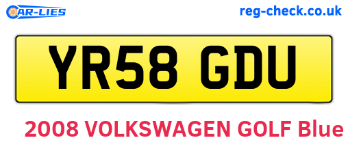 YR58GDU are the vehicle registration plates.