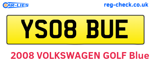 YS08BUE are the vehicle registration plates.