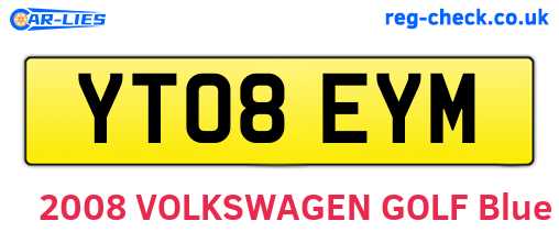 YT08EYM are the vehicle registration plates.