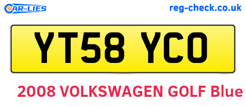 YT58YCO are the vehicle registration plates.