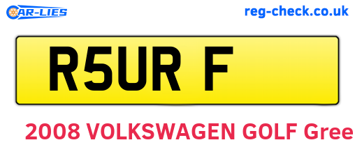 R5URF are the vehicle registration plates.