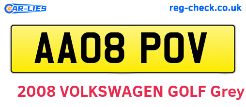 AA08POV are the vehicle registration plates.