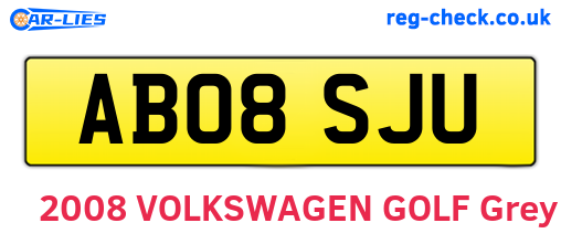 AB08SJU are the vehicle registration plates.