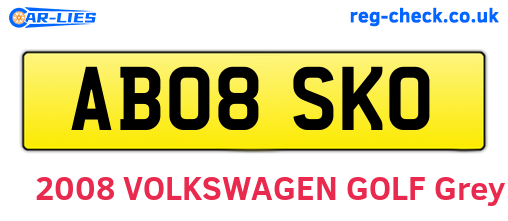 AB08SKO are the vehicle registration plates.