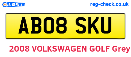 AB08SKU are the vehicle registration plates.