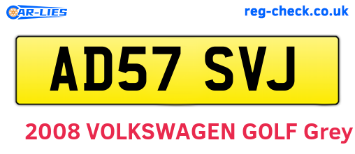 AD57SVJ are the vehicle registration plates.
