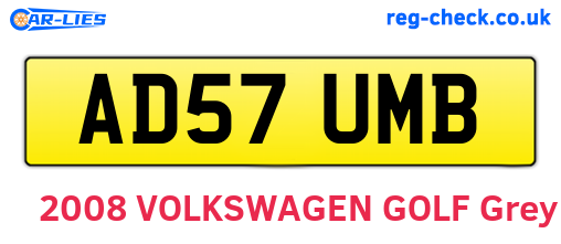 AD57UMB are the vehicle registration plates.
