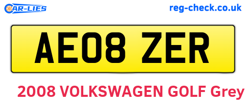 AE08ZER are the vehicle registration plates.