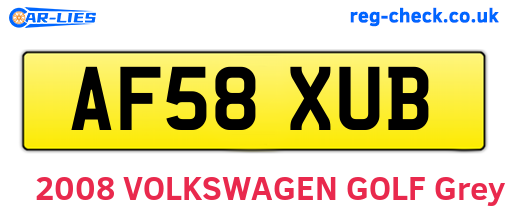 AF58XUB are the vehicle registration plates.