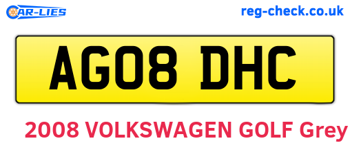 AG08DHC are the vehicle registration plates.