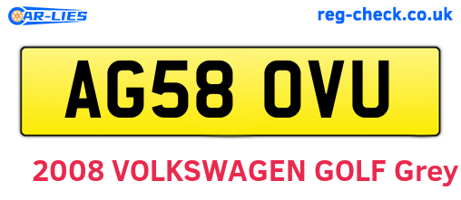 AG58OVU are the vehicle registration plates.