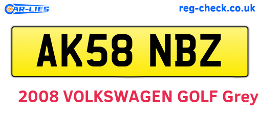 AK58NBZ are the vehicle registration plates.