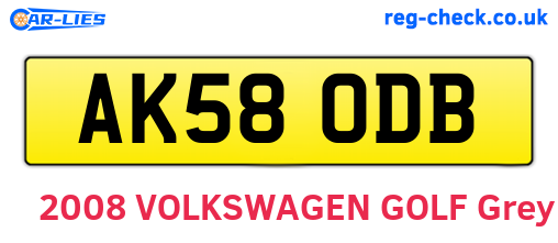 AK58ODB are the vehicle registration plates.