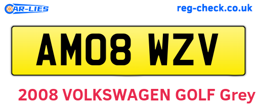 AM08WZV are the vehicle registration plates.