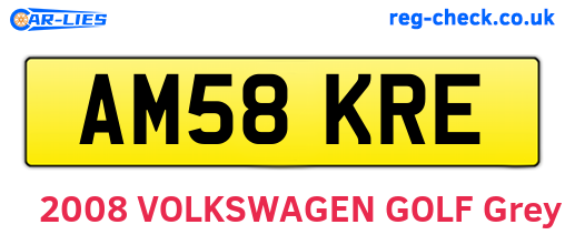 AM58KRE are the vehicle registration plates.