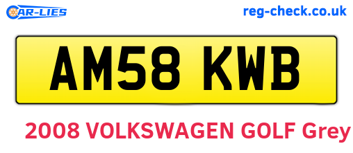 AM58KWB are the vehicle registration plates.