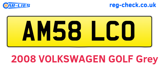AM58LCO are the vehicle registration plates.