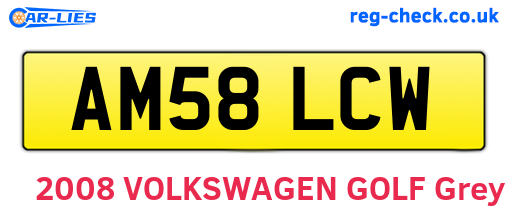 AM58LCW are the vehicle registration plates.