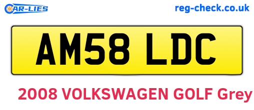 AM58LDC are the vehicle registration plates.