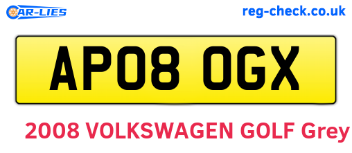 AP08OGX are the vehicle registration plates.