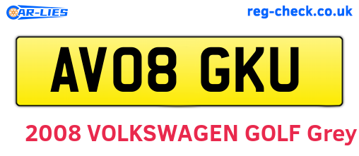 AV08GKU are the vehicle registration plates.